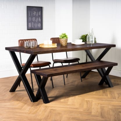 Rustic-Dining-Table-with-Chunky-X-Legs-Industrial-Reclaimed-Timber-Style-2