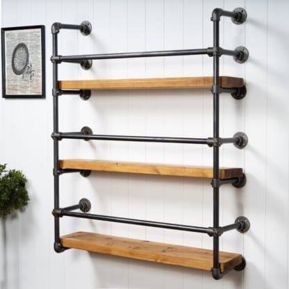 Wall-Mounted-Drinks-Cabinet-Industrial-Raw-Steel-Key-Clamp Pipe-Style-4