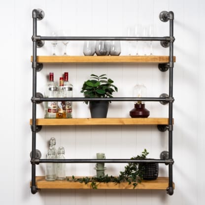 Wall-Mounted-Drinks-Cabinet-Industrial-Raw-Steel-Key-Clamp Pipe-Style-3