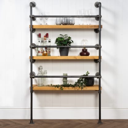 Wall-and-Floor-Mounted-Drinks-Cabinet-Industrial-Raw-Steel-Key-Clamp-Pipe-Style-3