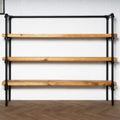 Key-Clamp-Free-Standing-Tiered-Shelving-Unit-Industrial-Powder-Coated-Pipe-Style-3