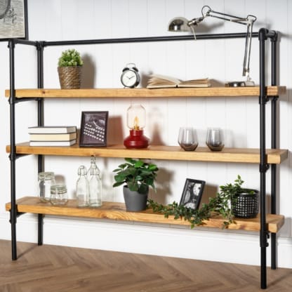 Key-Clamp-Free-Standing-Tiered-Shelving-Unit-Industrial-Powder-Coated-Pipe-Style-2