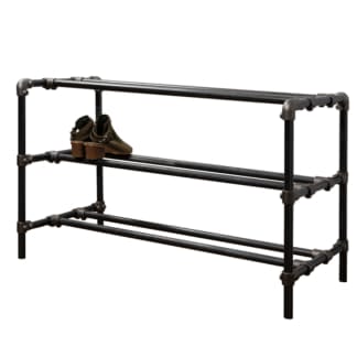 Three-Tiered-Shoe-Rack-Industrial-Raw-Steel-Key-Clamp-Pipe-Style-3