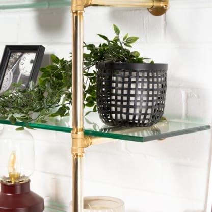 Wall-Mounted-Shelving-Unit-Industrial -Brass-Pipe-with-Glass-Shelving-5