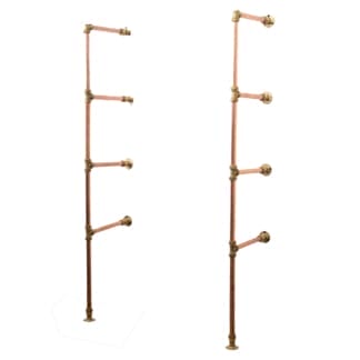 Floor-Mounted-Tiered- Shelving-Unit-Without-Shelves-Copper-Pipe-and-Brass-Style-3