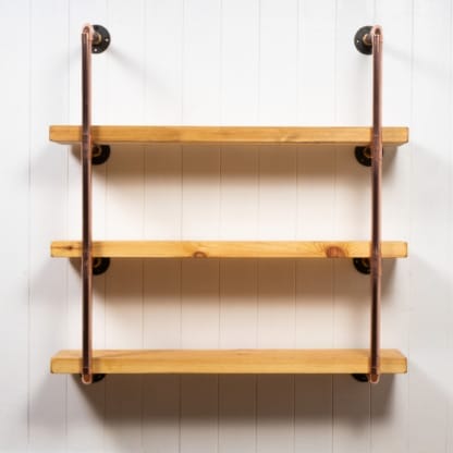 Wall-Mounted-Shelving-Unit-With-Reclaimed-Wooden-Shelves-Thick-Copper-Pipe-Style-4
