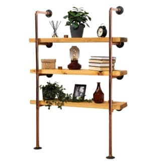 Floor-Mounted-Shelving-Unit-With-Reclaimed-Wooden Shelves-ThickCopper-Pipe-Style-15