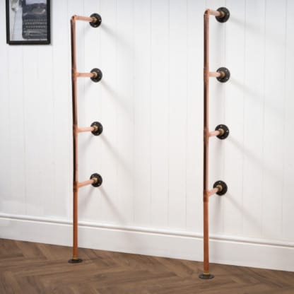 Floor-Mounted-Shelving-Unit-Without-Shelves-Thick-Copper-Pipe-Style-2