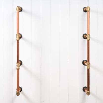 Tiered-Shelving-Unit-Without-Shelves-Thick-Copper-Pipe-and-Brass-Style-2