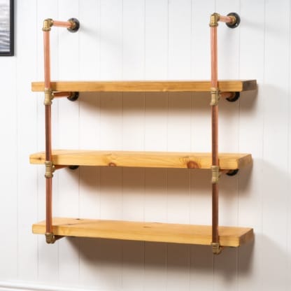 Wall-Mounted-Shelving-Unit-With-Reclaimed-Wooden-Shelves-Thick-Copper-Pipe-and-Brass-Style-5