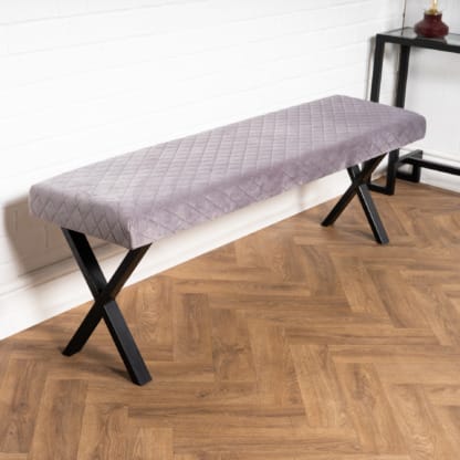 Upholstered-Rustic-Bench-with-X-Legs-4