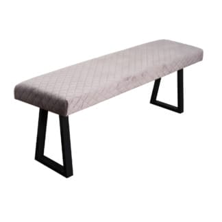 Upholstered-Rustic-Bench-with-Trapezium-Legs