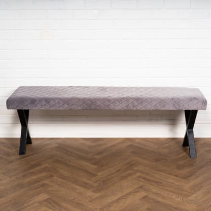 Upholstered-Rustic-Bench-with-X-Legs-2