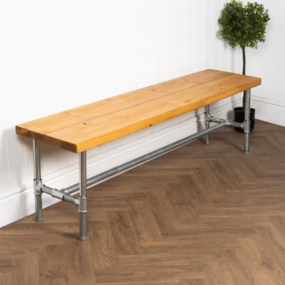 Rustic-Bench-with-Pipe-Legs-Industrial-Silver-Pipe-and-Reclaimed-Timber-Style-3