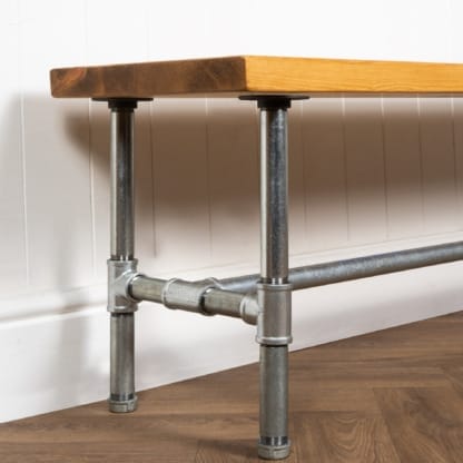 Rustic-Bench-with-Pipe-Legs-Industrial-Silver-Pipe-and-Reclaimed-Timber-Style-2