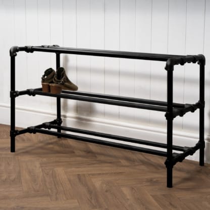 Three-Tiered-Shoe-Rack-Powder-Coated-Key-Clamp-Pipe-Style-3