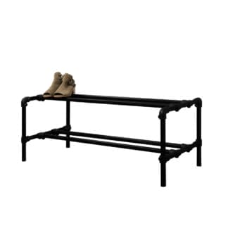Two-Tiered-Shoe-Rack-Powder-Coated-Key-Clamp-Pipe-Style