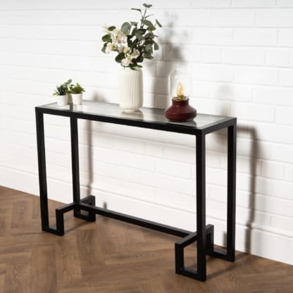 Glass-Top-Console-Table-Industrial-Box-Steel-Style-4