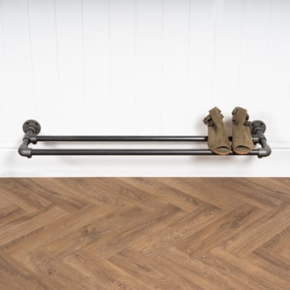 Wall-Mounted-Shoe-Rack-Raw-Steel-Key-Clamp-Pipe-Style-3