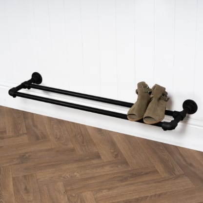 Wall-Mounted-Shoe-Rack-Powder-Coated-Key-Clamp-Pipe-Style-4