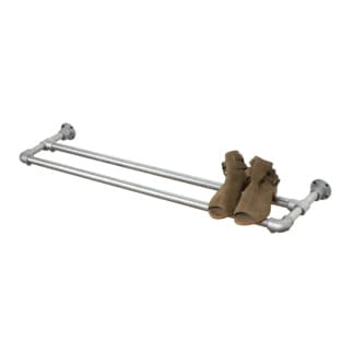 Wall-Mounted-Shoe-Rack-Industrial-Silver-Key-Clamp-Pipe-Style