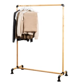 Freestanding-Single-Clothing-Rail-Solid-Wood-Style