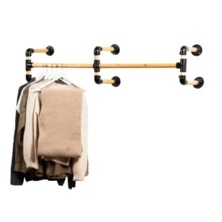 Wall-Mounted-Twin-Clothing-Rail-Solid-Wood-Style