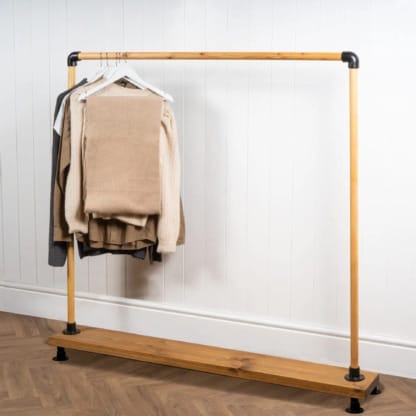 Clothing-Rail-on-Wooden-Base-Solid-Wood-Style-11