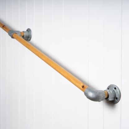 Elbow-Stair-Rail-Solid-Wood-and-Industrial-Silver-Key-Clamp-Style-3