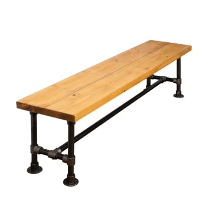 Rustic-Bench-with-Pipe-Legs-Raw-Steel-Key-Clamp-Pipe-and-Reclaimed-Timber-Style