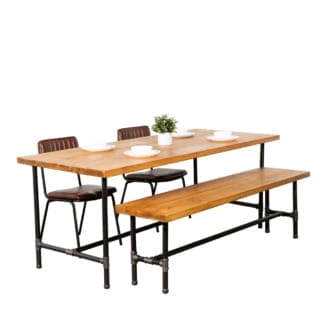 Rustic-Dining-Table-with-Pipe-Legs-Raw-Steel-Pipe-and-Reclaimed-Timber-Style