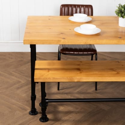 Rustic-Dining-Table-with-Pipe-Legs-Powder-Coated-Key-Clamp-Pipe-and-Reclaimed-Timber-Style-4