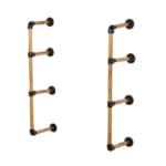 Wall-Mounted-Wooden-Pipe-Shelving-Unit-Without-Shelves-Black-Powder-Coated-Key-Clamp-Style-2