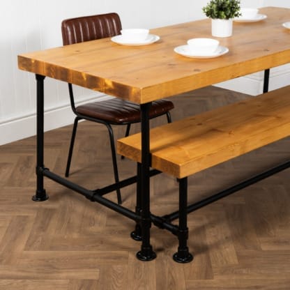 Chunky-Rustic-Dining-Table-with-Pipe-Legs-Powder-Coated-Pipe-and-Reclaimed-Timber-Style-2