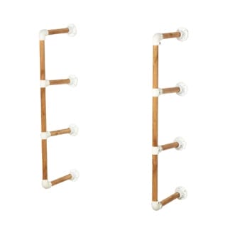 Wall-Mounted-Wooden-Pipe-Shelving-Unit-Without-Shelves-White-Powder-Coated-Key-Clamp-Style
