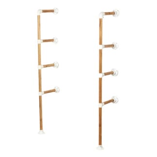 Floor-Mounted-Wooden-Pipe-Shelving-Unit-Without-Shelves-White-Powder-Coated-Key-Clamp-Style