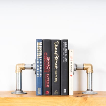 Book-Ends-Industrial-Silver-and-Brass-Pipe-Style-2