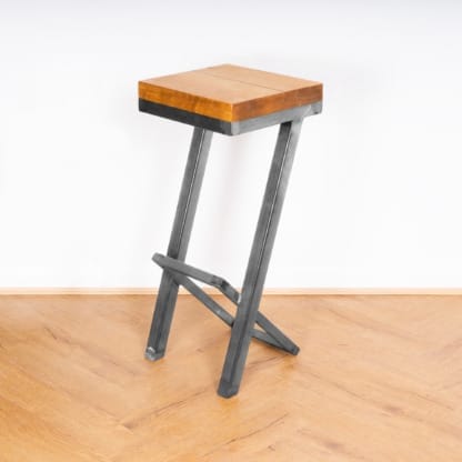Reclaimed-Timber-and-Industrial-Box-Steel-Backless-Bar-Stool-3
