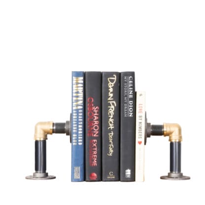 Book-Ends-Industrial-Raw-Steel-and-Brass-Pipe-Style