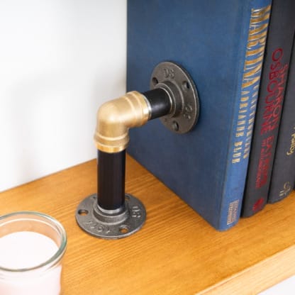 Book-Ends-Industrial-Raw-Steel-and-Brass-Pipe-Style-3