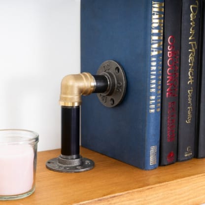 Book-Ends-Industrial-Raw-Steel-and-Brass-Pipe-Style-4