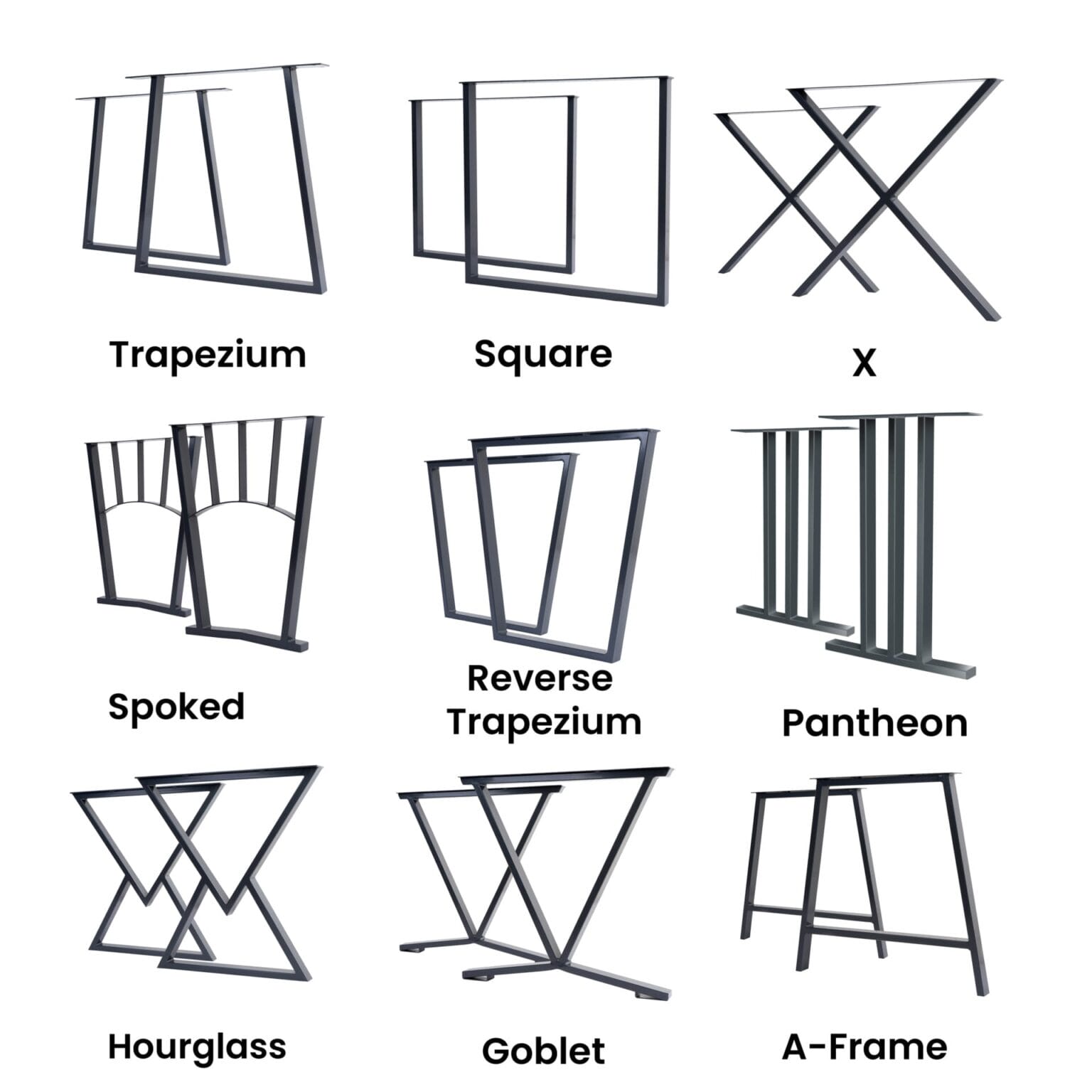 Leg Builder Build Your Own Box Steel Bench and Table Legs (Pair