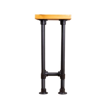 Reclaimed-Wood-Stool-with-Pipe-Legs-Black-Powder-Coated-Key-Clamp-Style-7