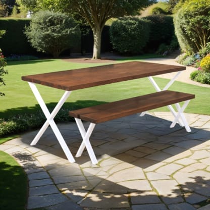 Rustic-Garden-Table-X-Leg-3