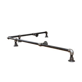 Bar/Kitchen-Corner-Foot-Rail-Industrial-Raw-Steel-Key-Clamp-Pipe-Style