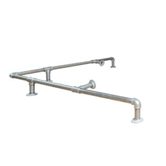 Bar/Kitchen-Corner-Foot-Rail-Industrial-Silver-Pipe-Style